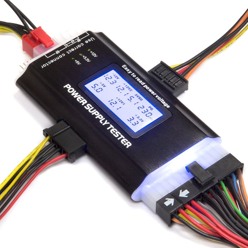 Kingwin PC Computer Power Supply Tester, Digital LCD Screen, ATX/ITX/IDE/HDD/SATA/BYI (KPST-01) - Image 1